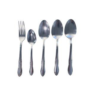 Oneida Chatelaine Stainless Steel 5 Piece Flatware Set Floral Pattern Vintage